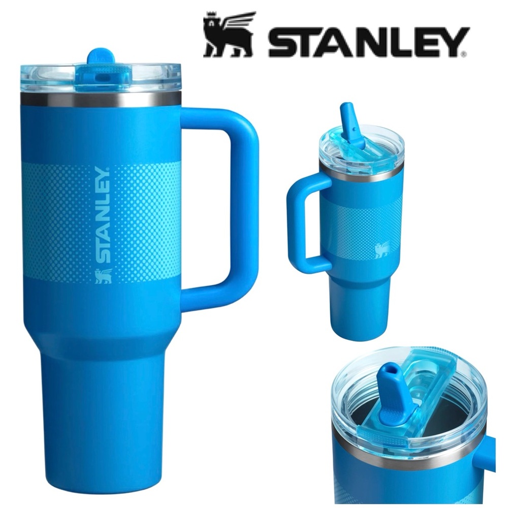 Blue Stanley 40 oz flip straw w Handle